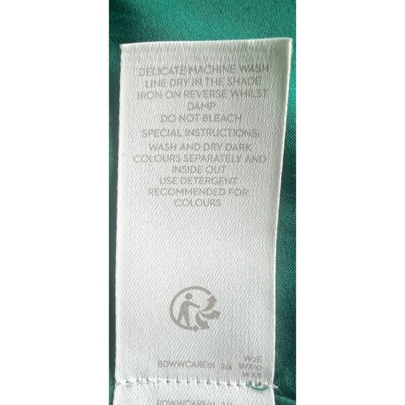 Boden Ada Midi Dress Green Floral With Puff Sleeves keyhole Neckline UK 6P US 2P - Picture 8 of 14